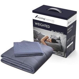 lot 95043 image: Living Essentials BBWFDG0560 60 x 80 in. 20 lbs Weighted Blanket with Cotton Quilt Cover - Queen