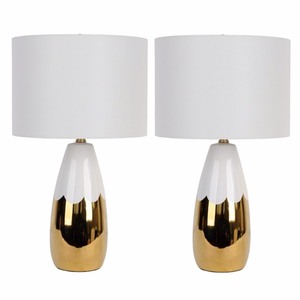 lot 95055 image: Greer Dipped Ceramic Table Lamp - Set of 2