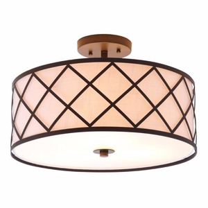 lot 95071 image: Elizabeth Metal LED Flush Mount, Oil Rubbed BronzeWhite