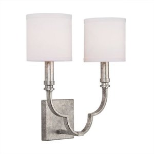 lot 95076 image: Austin Allen & Co - Two Light Candle Arm Wall Sconce Antique Silver Finish