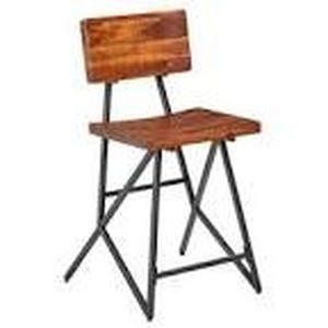 lot 95083 image: Carbon Loft Hader Reclaimed Brown and Gunmetal Counter Stool