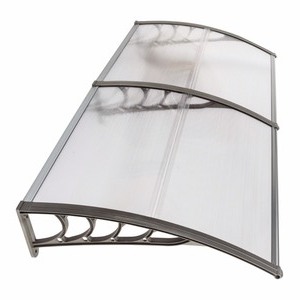 lot 95104 image: HT-200 x 100 Household Application Door & Window Rain Cover Eaves Canopy Silver & Gray Bracket
