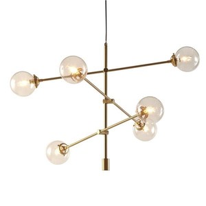 lot 95108 image: Carson Carrington Tomten 6-light Sputnik Chandelier - Gold
