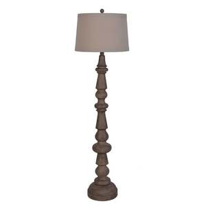 lot 95037 image: Lamps Per Se 61- inches Dark Brown Wood Floor Lamp