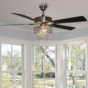 lot 95090 image: River of Goods 52Double Braid Crown LED Ceiling Fan with Light