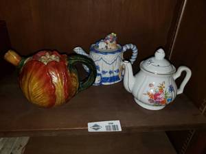 lot 1735 image: Lot of 3 Decorative Teapots