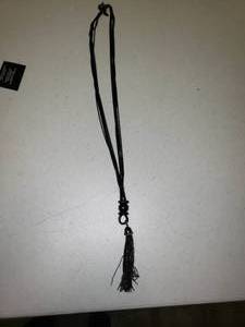 lot 1865 image: Joan Rivers Gunmetal Polished Tassel Necklace with 3 Extender