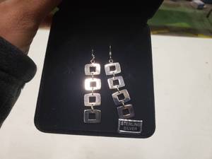 lot 1896 image: Pair of Sterling Silver Earrings