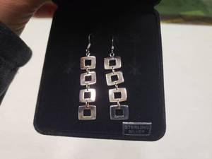 lot 1897 image: Pair of Sterling Silver Earrings