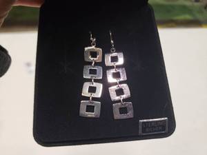 lot 1898 image: Pair of Sterling Silver Earrings