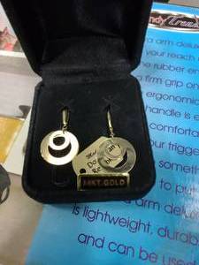 lot 1765 image: Polished Double Circle Dangle Lever Back 14K Earrings