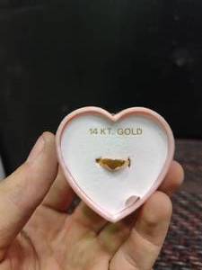 lot 1787 image: Sweet Somethings 14kt. Gold Ring in Heart Shaped Box and Bag
