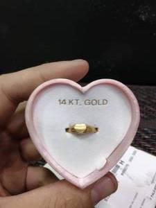lot 1788 image: Sweet Somethings 14kt. Gold Ring in Heart Shaped Box and Bag