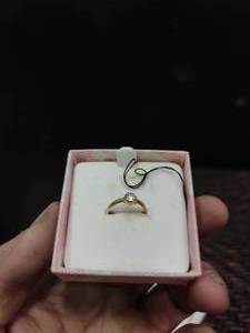 lot 1789 image: Diamonique .25 Carat Bezel Set Toe Ring -- 14k Gold