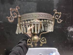 lot 1814 image: Oil Lantern Chandelier