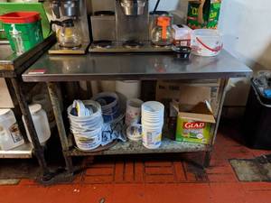 lot 3241 image: Stainless Steel Prep Table, Contents Not Included