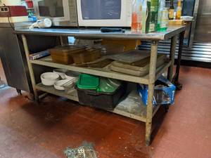 lot 3261 image: Stainless Steel Prep Table, Contents Not Included