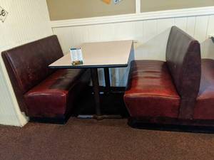 lot 3341 image: Booth Seating, Five Double Booth Seats, 2 Single Booth Seats Includes Tables