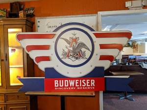 lot 3371 image: Double Sided Budweiser Sign