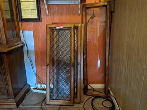 lot 3379 image: Wooden Framed Glass Panes