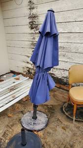 lot 3453 image: Blue Umbrella With Base