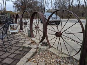 lot 3456 image: Wheel Fencing, In Concrete, Welded Together, Buyer Responsible For Removal