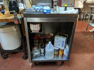lot 3265 image: Stainless Steel Table, Contents Not Included