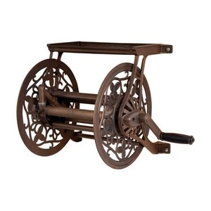 lot 27241 image: Ames 2397200 Decorative Swivel Wall Mount Hose Reel With Antique Bronze Finish With 100-Foot Hose Capacity