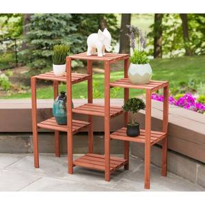 lot 30365 image: Leisure Season 7-Tier Plant Stand, Medium Brown