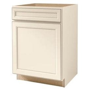 lot 30380 image: Kitchen Classics Caspian 24-in W x 35-in H x 23.75-in D Finished Toasted Antique Door and Drawer Base Cabinet