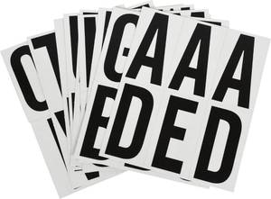 lot 34302 image: Large Lot of 3 in. Black & Silver Reflective Mylar Square Cut Self Adhesive Letters
