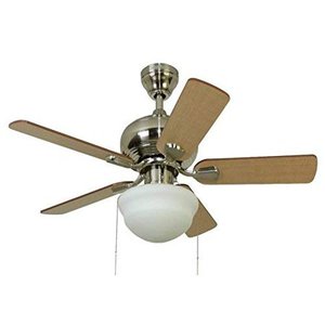 lot 35455 image: Harbor Breeze Caratuk River 42-in Brushed Nickel Indoor Ceiling Fan with Light Kit