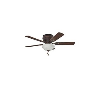 lot 35464 image: Harbor Breeze Mayfield 44-in Bronze Indoor Flush Mount Ceiling Fan with Light Kit