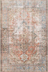 lot 34247 image: Loloi Traditional Terracotta And Sky 7-6 X 9-6 Area Rugs LORELQ-15TCSC7696