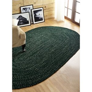 lot 34249 image: Better Trends Chenille Revesible Braided Rug 5 X 8 DiluthEmerald Solid