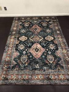 lot 34258 image: Alexander Home Leanne Traditional Distressed Printed Area Rug Retail$108.49
