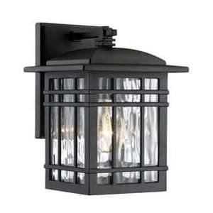 lot 39547 image: Quoizel Canyon 9.88-in H Matte Black Outdoor Wall Light