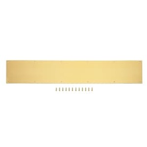lot 39555 image: Gatehouse 7.99-in x 33.98-in Brass-Plated Entry Door Kick Plate