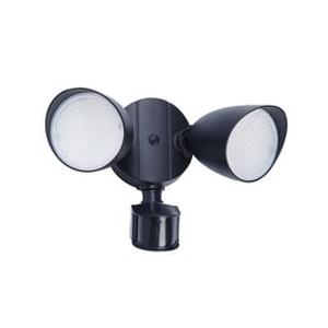 lot 39559 image: Utilitech 110-Degree 2-Head Black LED Motion-Activated Flood Light with Timer