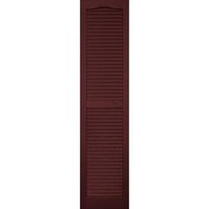 lot 39564 image: Vantage 2-Pack Cranberry Louvered Vinyl Exterior Shutters (Common 59-in x 14-in Actual 58.56-in x 13.875-in)