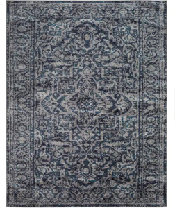 lot 34240 image: Abbas Navy & Gray Vintage Traditional Area Rug - 710 x 103 Retail$119.99