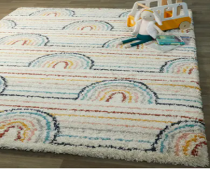 lot 34245 image: Hailey Rainbow Print Moroccan Shag Area Rug Retail$194.99