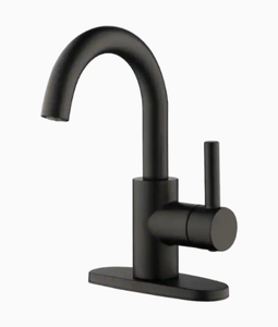 lot 35466 image: Jacuzzi Duncan Matte Black 1-handle Bathroom Sink Faucet W Drain