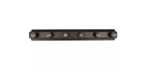 lot 39556 image: Project Source 6-light 4.53-in Bronze Rectangle Standard Vanity Light Bar