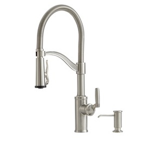 lot 6434 image: Giagni Pompa Stainless Steel 1-Handle Pull-Down Kitchen Faucet