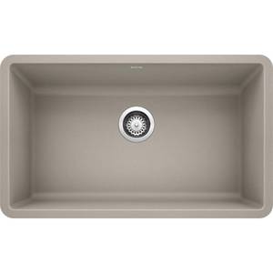 lot 6448 image: Blanco PRECIS Undermount Granite Composite 30 in. Single Bowl Kitchen Sink in Concrete Gray