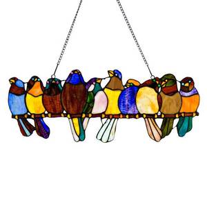 lot 6457 image: River of Goods Stained Glass Birds on a Wire
