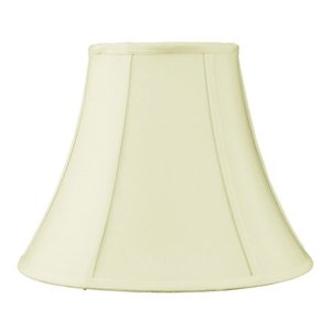 lot 6469 image: 7x14x11 Egg Shell Shantung Bell Lampshade (Set of 2)