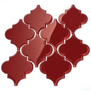 lot 6471 image: Ruby Red Arabesque Water Jet Tiles (7 Square Feet) (11 Sheets)