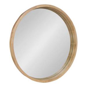lot 6473 image: Hutton Round Decorative Wood-framed Wall Mirror